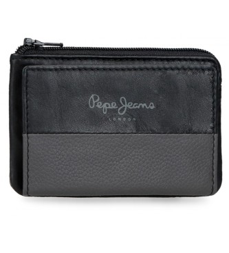 Pepe Jeans Usnjena denarnica - nosilec kartic Dual Black