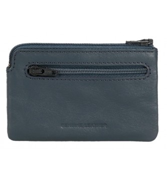 Pepe Jeans Wallet - Leather card holder Marshal Navy blue