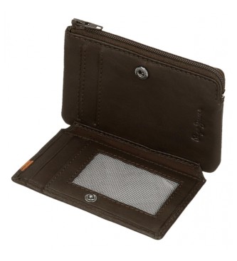 Pepe Jeans Leather Wallet - Leather Card Holder Marshal Brown