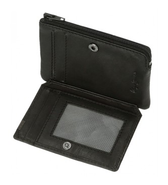 Pepe Jeans Wallet - Leather Card Holder Marshal Black