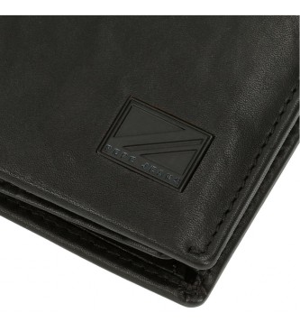 Pepe Jeans Portefeuille - Porte-cartes en cuir Marshal Noir