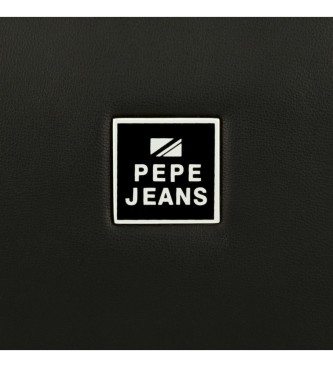Pepe Jeans Dwukomorowa torebka Bea w kolorze czarnym