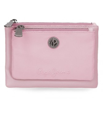 Pepe Jeans Corin coin purse two compartments pink