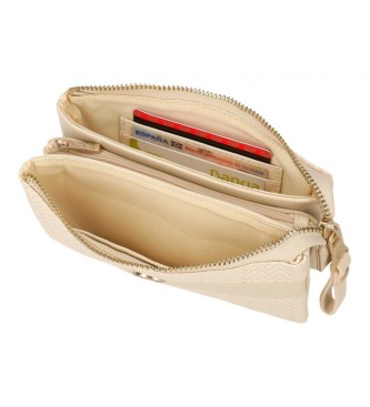 Pepe Jeans Pepe Jeans Sprig purse three compartments beige
