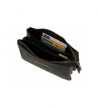Pepe Jeans Lena torbica za kovance s tremi oddelki črna