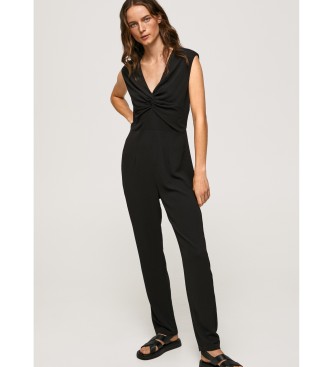 Pepe Jeans Long jumpsuit black knotted detail