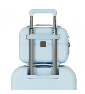 Pepe Jeans ABS toilettas aanpasbaar aan trolley Accent blauw -29x21x15cm