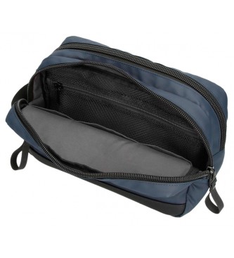 Pepe Jeans Hoxton two-compartment toiletry bag navy blue