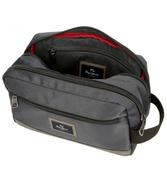 Pepe Jeans Toilet Bag Harry Two Compartments grey -26x16x12cm