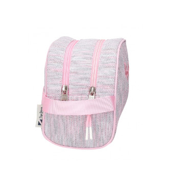 Pepe Jeans Beauty case Miri con due scomparti rosa