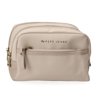 Pepe Jeans Morgan toiletry bag with two beige compartments