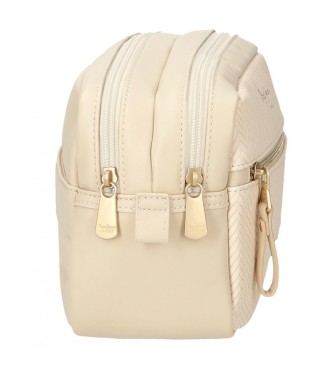 Pepe Jeans Beauty case Pepe Jeans Sprig con due scomparti beige