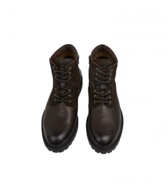 Pepe Jeans Ned Boot Antic dark brown leather booties