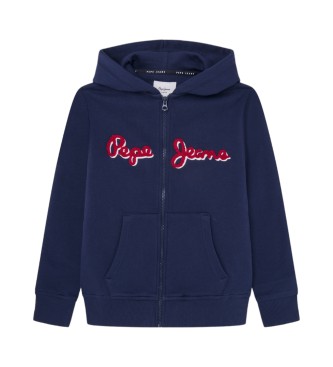 Pepe Jeans Nuova felpa blu navy Lamonty Zip