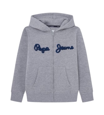 Pepe Jeans Sweatshirt Neu Lamonty Reiverschluss grau