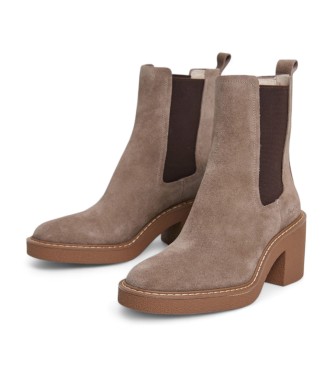 Pepe Jeans Nicole Chelsea beige leather ankle boots