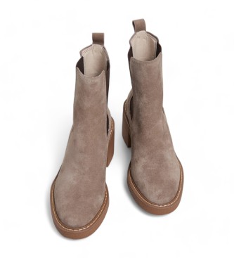 Pepe Jeans Bottines en cuir beige Nicole Chelsea