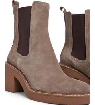 Pepe Jeans Nicole Chelsea beige leather ankle boots