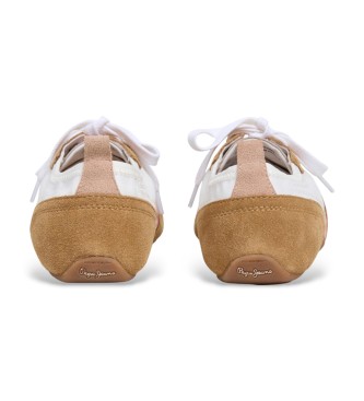 Pepe Jeans Sneakers Noa Sporty in pelle marrone e bianca