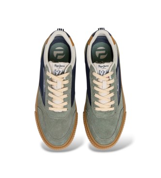 Pepe Jeans Nolan Street gr�ne Leder-Turnschuhe