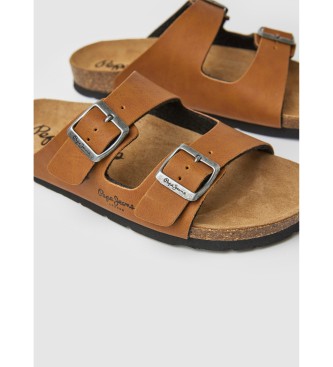 Pepe Jeans Oban Claic 1 bruine sandalen