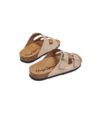 Pepe Jeans Beige Oban leren sandalen