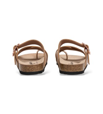 Pepe Jeans Różowe skórzane sandały Oban Twist