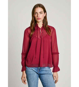 Pepe Jeans Blouse Odette kastanjebruin