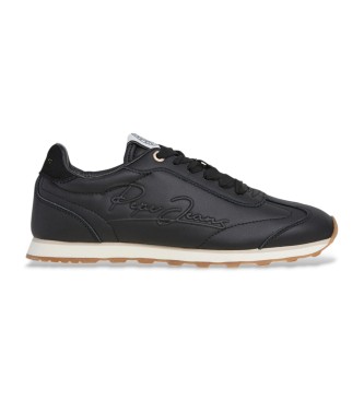 Pepe Jeans Sneakers i lder Once Dress sort