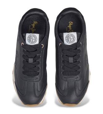 Pepe Jeans Sneakers i lder Once Dress sort