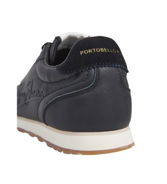 Pepe Jeans Sneakers i lder Once Dress sort