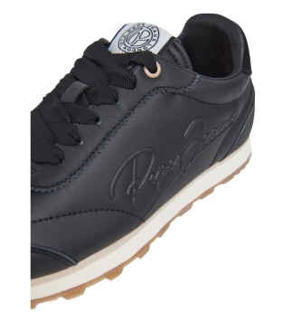 Pepe Jeans Sneakers i lder Once Dress sort