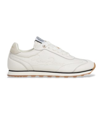 Pepe Jeans Usnjene športne copate Enkrat obleka bela