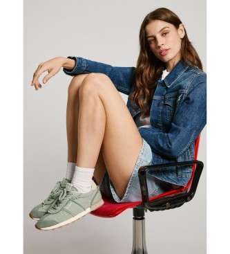 Pepe Jeans Sneakers in pelle verde Once Twill