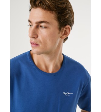 Pepe Jeans Oryginalna podstawowa koszulka 3N niebieska
