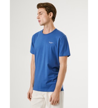 Pepe Jeans Oryginalna podstawowa koszulka 3N niebieska