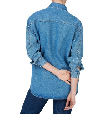 Pepe Jeans Camisa Overshirt Glitter azul