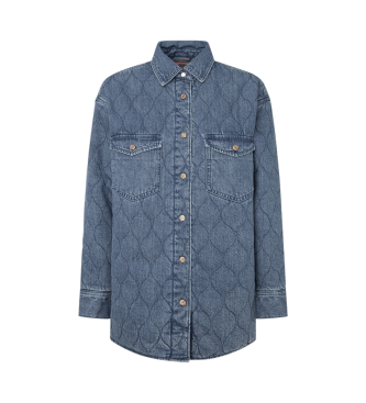 Pepe Jeans Overshirt Pikowana koszula w kolorze niebieskim