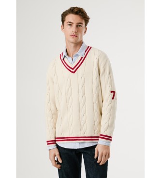 Pepe Jeans Pace pulover bele barve