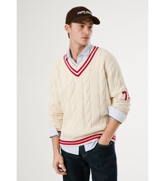 Pepe Jeans Pace pulover bele barve