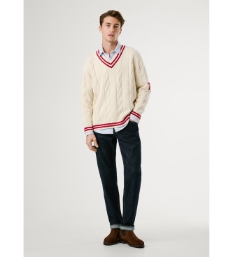 Pepe Jeans Pace pulover bele barve