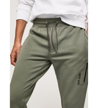 Pepe Jeans Spodnie Jogger z elastycznym paskiem w talii zielone