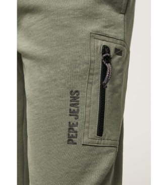 Pepe Jeans Spodnie Jogger z elastycznym paskiem w talii zielone