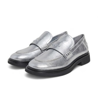 Pepe Jeans Silver Penny Gloss Loafers