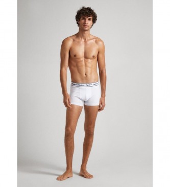 Pepe Jeans Zestaw 3 białych elastycznych bokserek z logo