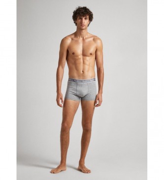 Pepe Jeans 3-pack boxershorts i vitt, svart och grtt med elastisk logotyp