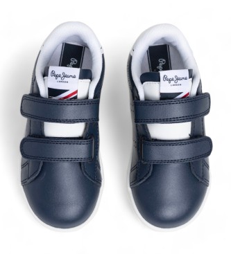 Pepe Jeans Player Air Sneakers i lder marinbl