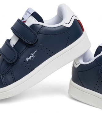 Pepe Jeans Skórzane sneakersy Player Air w kolorze granatowym