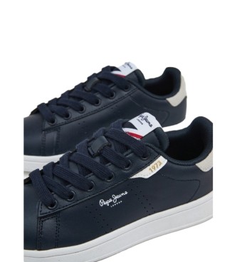 Pepe Jeans Player Basic B navy leather sneakers