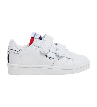 Pepe Jeans Spieler Basic-Turnschuhe aus weiem Leder